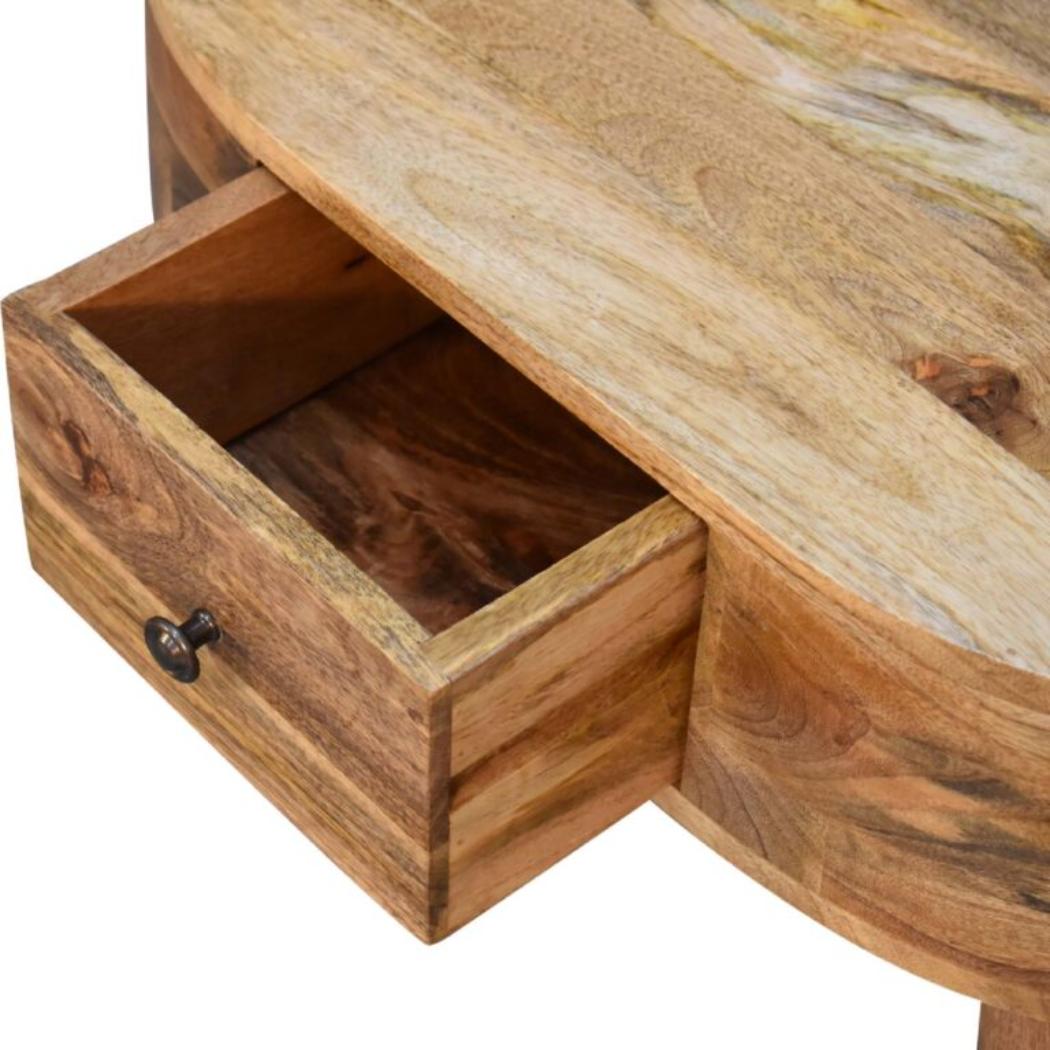 Mini Rounded Coffee Table | Oak Finish | Soft-Edge Living Room Design