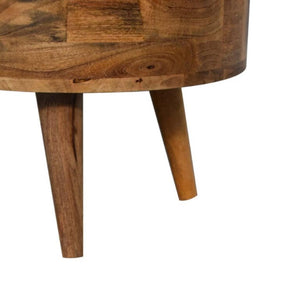 Mini Rounded Coffee Table | Oak Finish | Soft-Edge Living Room Design