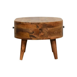 Mini Rounded Coffee Table | Oak Finish | Soft-Edge Living Room Design