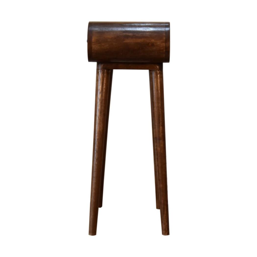 Mini Rounded Console Table | Chestnut Finish | Compact Hallway Furniture