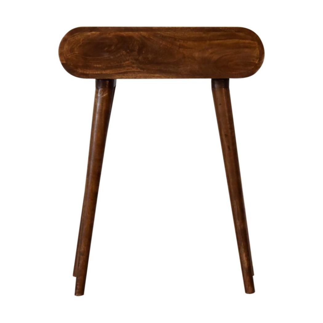 Mini Rounded Console Table | Chestnut Finish | Compact Hallway Furniture