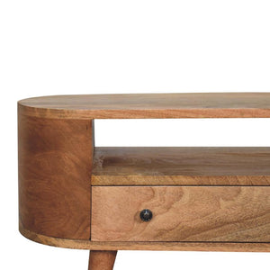 Mini Rounded Entertainment Unit | Compact Media Storage | Soft-Edge Design