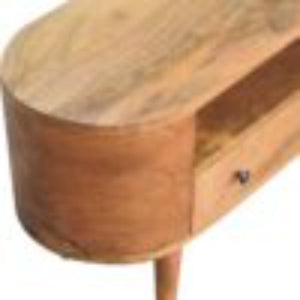 Mini Rounded Entertainment Unit | Compact Media Storage | Soft-Edge Design