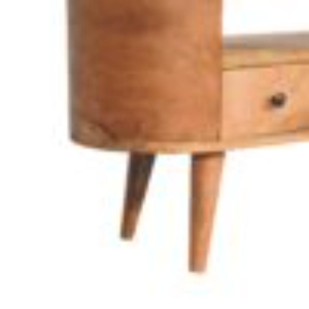 Mini Rounded Entertainment Unit | Compact Media Storage | Soft-Edge Design