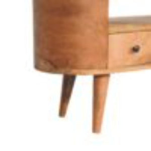 Mini Rounded Entertainment Unit | Compact Media Storage | Soft-Edge Design