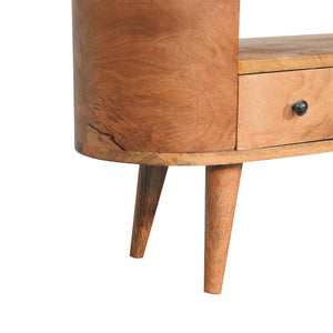 Mini Rounded Entertainment Unit | Compact Media Storage | Soft-Edge Design