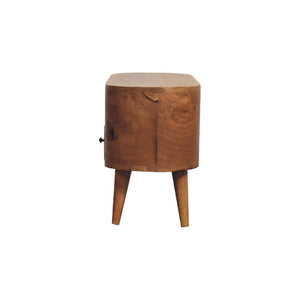 Mini Rounded Entertainment Unit | Compact Media Storage | Soft-Edge Design