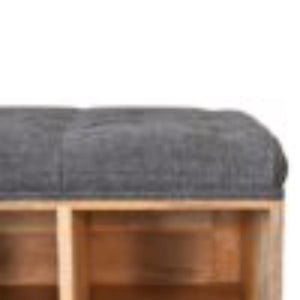 Mini Shoe Storage Footstool | Black Finish | Dual-Purpose Seating