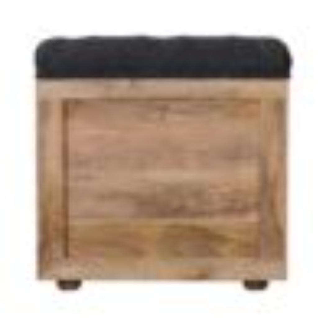 Mini Shoe Storage Footstool | Black Finish | Dual-Purpose Seating