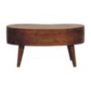 Mini Wave Coffee Table | Chestnut Finish | Sculptural Living Room Design