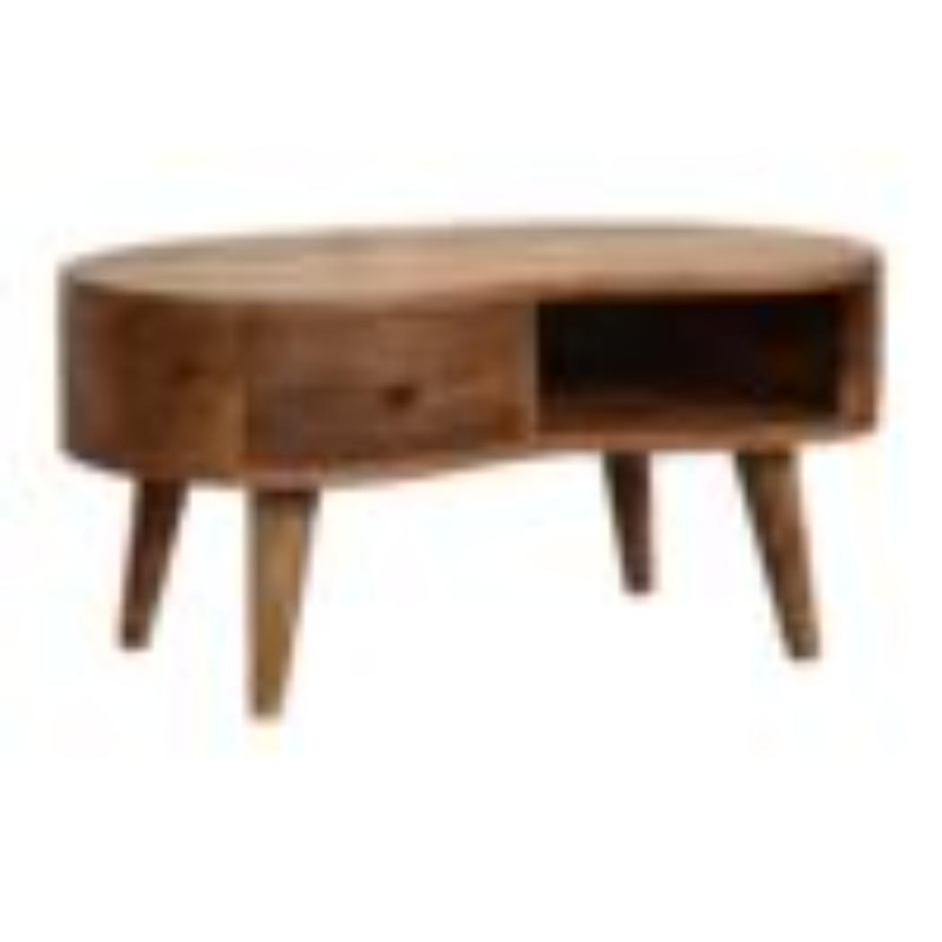 Mini Wave Coffee Table | Oak Finish | Sculptural Living Room Design