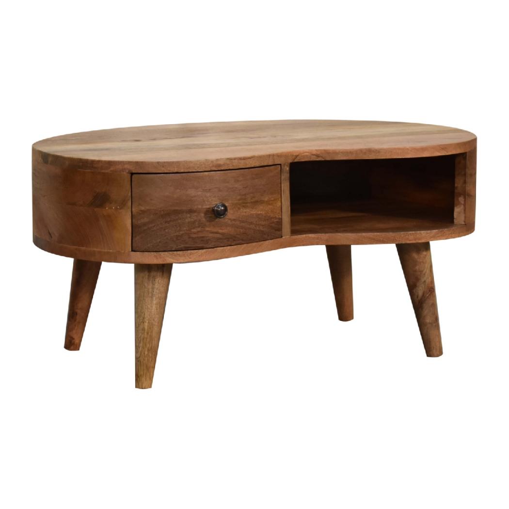 Mini Wave Coffee Table | Oak Finish | Sculptural Living Room Design