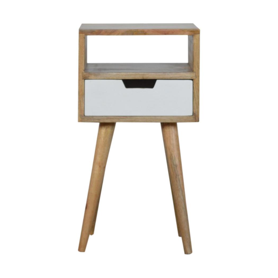 Mini White Hand Painted Bedside Table | Distinctive Detail | Versatile Home Furniture