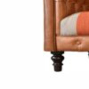 Mixed Durrie & Leather Sofa | Textured Upholstery | Artisan Living Room Seating