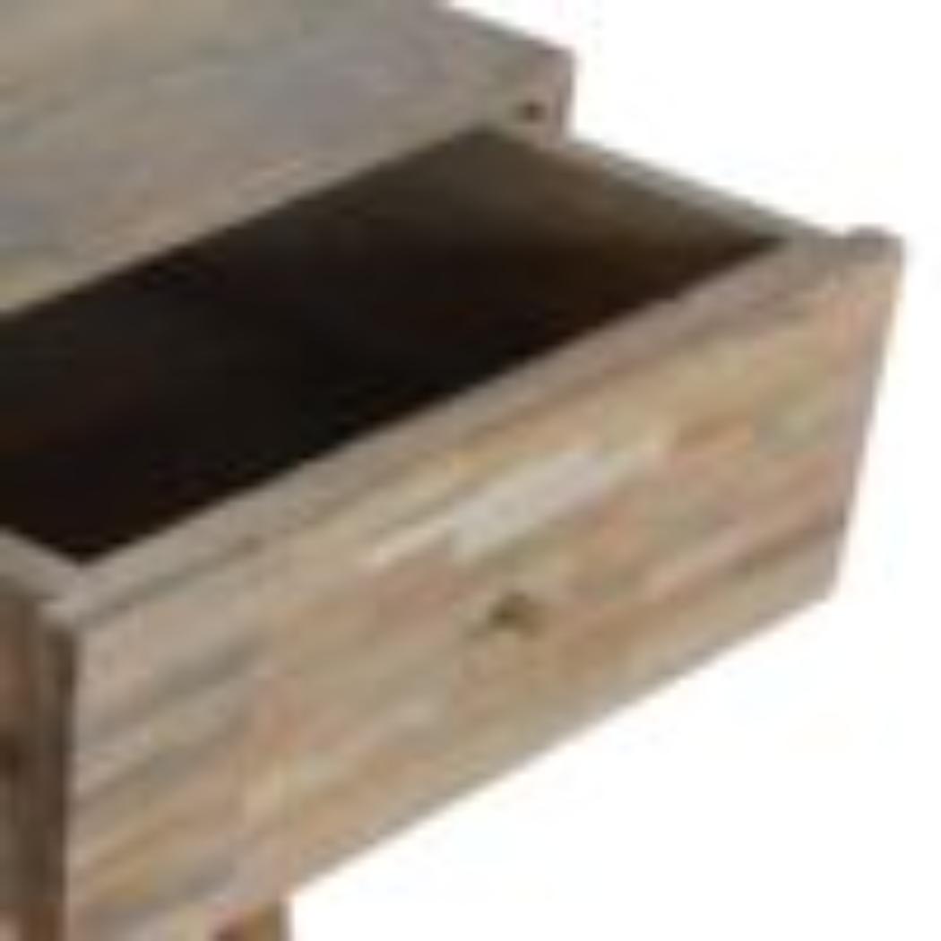 Mixed Finish Bedside Table | Solid Mango Wood | Handcrafted Pattern | Bedroom Storage