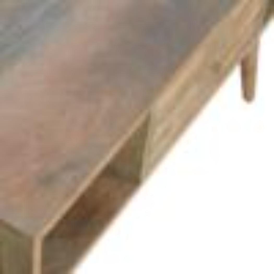 Mixed Finish Coffee Table | Solid Mango Wood | Handcrafted Pattern | Living Room Centrepiece