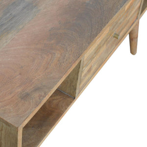 Mixed Finish Coffee Table | Solid Mango Wood | Handcrafted Pattern | Living Room Centrepiece