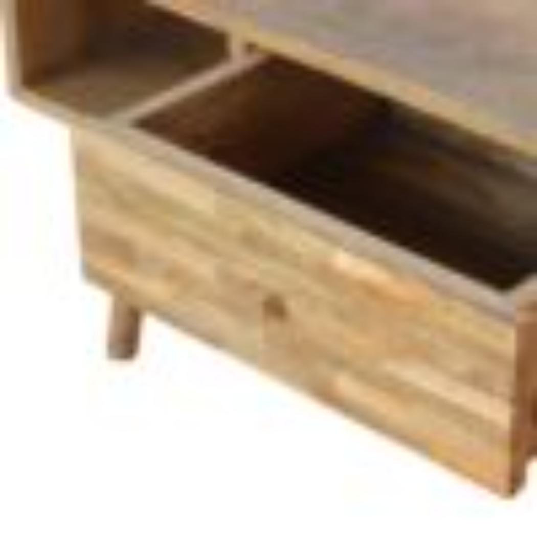 Mixed Finish Coffee Table | Solid Mango Wood | Handcrafted Pattern | Living Room Centrepiece