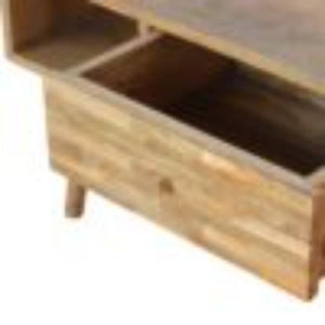 Mixed Finish Coffee Table | Solid Mango Wood | Handcrafted Pattern | Living Room Centrepiece