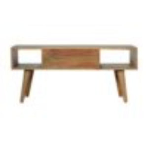 Mixed Finish Coffee Table | Solid Mango Wood | Handcrafted Pattern | Living Room Centrepiece