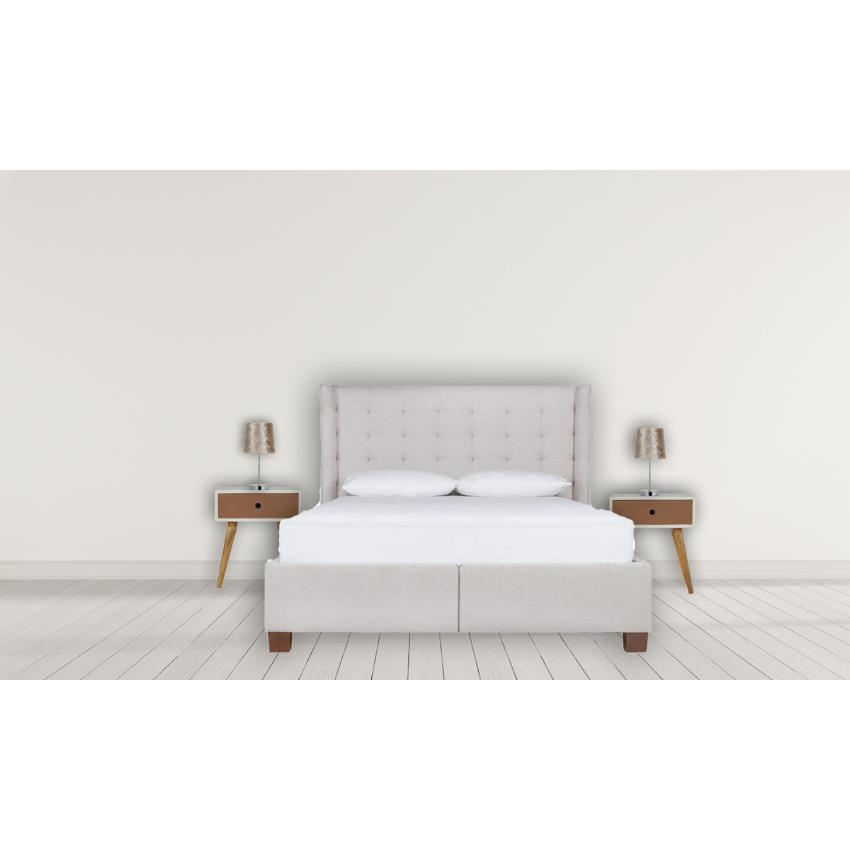 Mocha and White Mango Wood Bedside Table | 1 Drawer