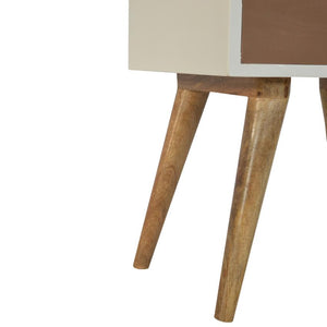 Mocha and White Mango Wood Bedside Table | 1 Drawer
