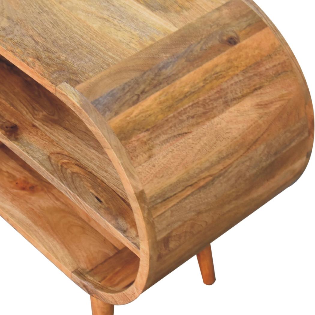 Moda Oak-Ish Open Media Unit | Solid Mango Wood | 4 Shelf TV & Display Storage