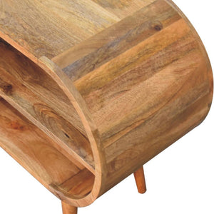 Moda Oak-Ish Open Media Unit | Solid Mango Wood | 4 Shelf TV & Display Storage