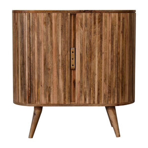 Mokka Patterned Cabinet | Solid Mango Wood | Mixed Timber Design | 2 Doors