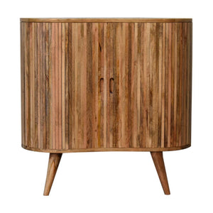 Mokka Patterned Cabinet | Solid Mango Wood | Mixed Timber Design | 2 Doors
