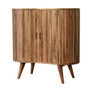 Mokka Patterned Cabinet | Solid Mango Wood | Mixed Timber Design | 2 Doors