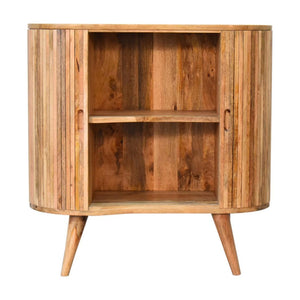 Mokka Patterned Cabinet | Solid Mango Wood | Mixed Timber Design | 2 Doors