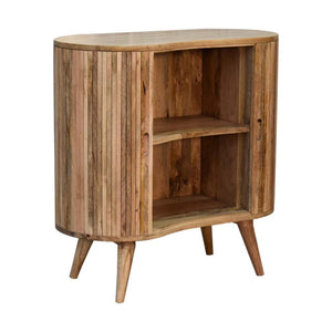Mokka Patterned Cabinet | Solid Mango Wood | Mixed Timber Design | 2 Doors