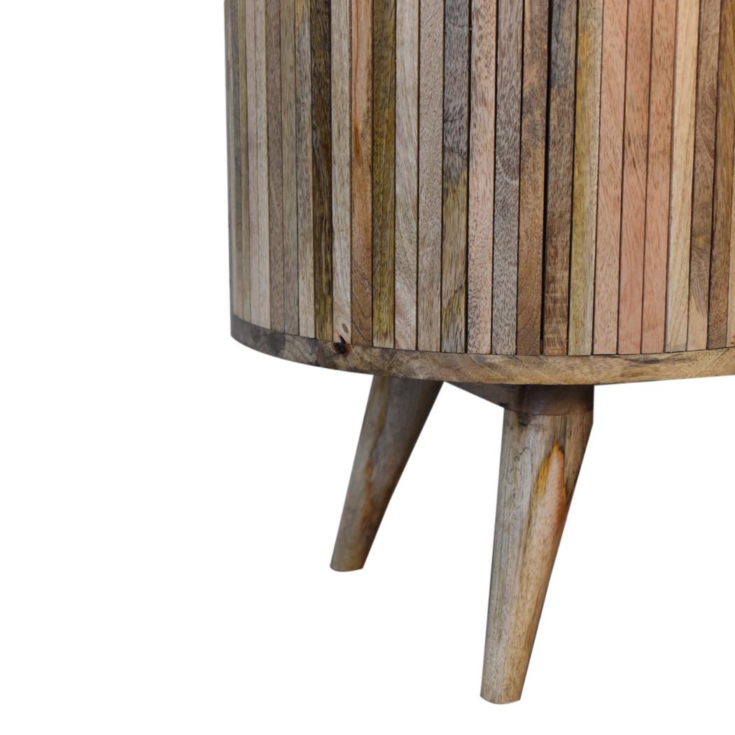 Mokka Patterned Cabinet | Solid Mango Wood | Mixed Timber Design | 2 Doors