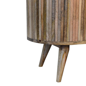 Mokka Patterned Cabinet | Solid Mango Wood | Mixed Timber Design | 2 Doors