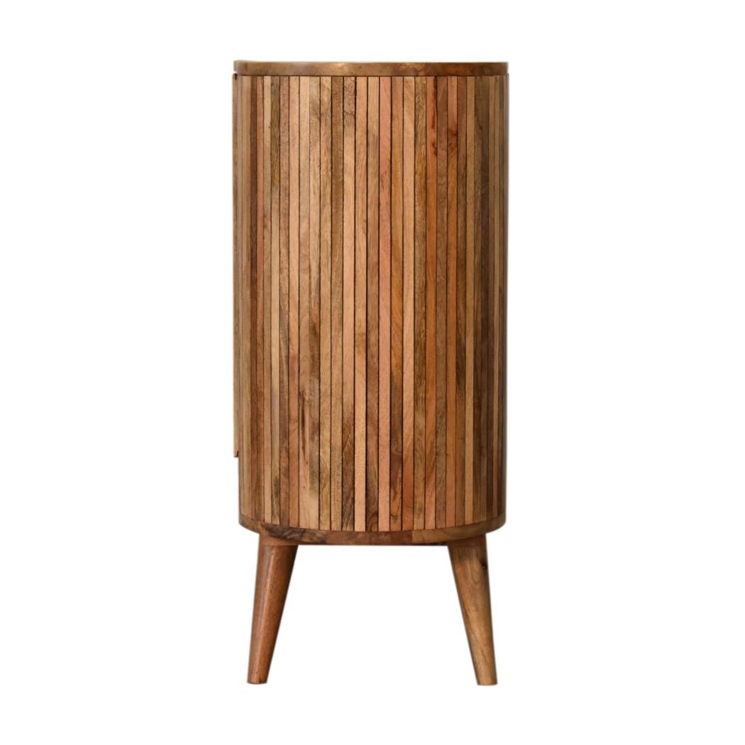 Mokka Patterned Cabinet | Solid Mango Wood | Mixed Timber Design | 2 Doors