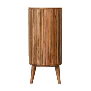 Mokka Patterned Cabinet | Solid Mango Wood | Mixed Timber Design | 2 Doors