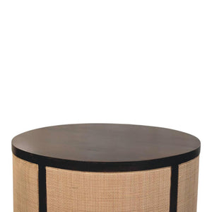 Monaco Round Rattan Coffee Table | Solid Mango Wood | Natural Cane | Woven Living Room Centrepiece