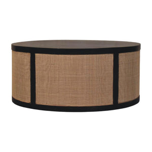 Monaco Round Rattan Coffee Table | Solid Mango Wood | Natural Cane | Woven Living Room Centrepiece