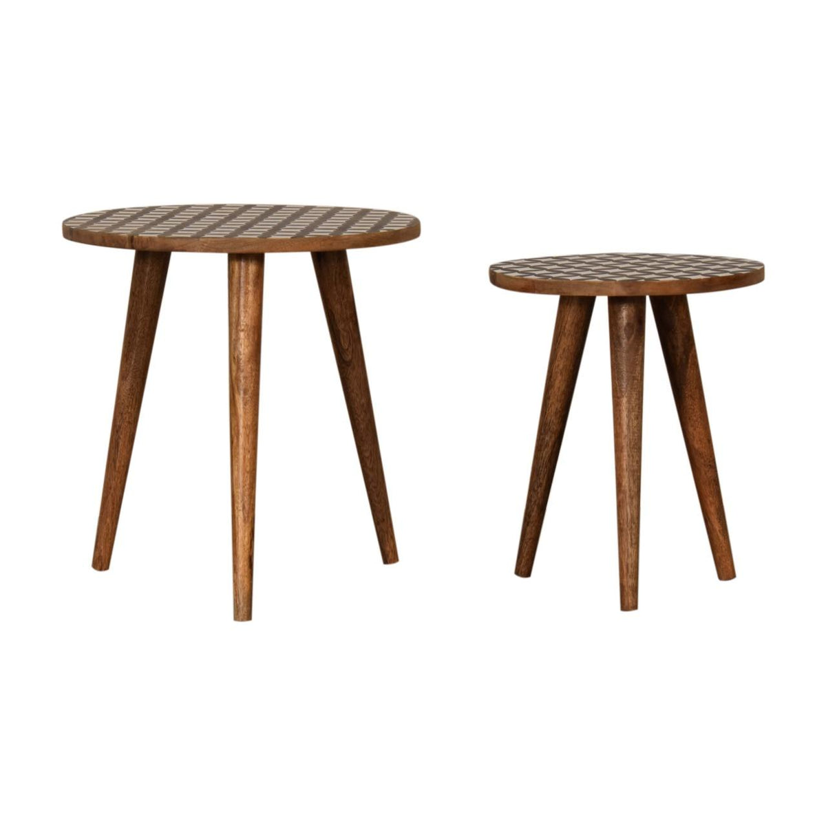 Monochrome End Table | Black & White Accent Design | Compact Side Table