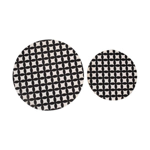 Monochrome End Table | Black & White Accent Design | Compact Side Table