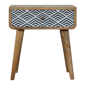 Monochrome Print Bedside Table | Distinctive Detail | Versatile Home Furniture