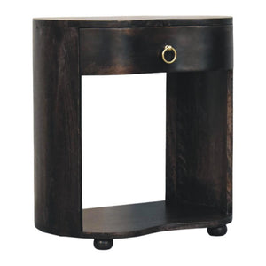 Monroe Bedside Table | Solid Mango Wood | Rounded Design | Modern Bedroom Storage