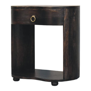 Monroe Bedside Table | Solid Mango Wood | Rounded Design | Modern Bedroom Storage