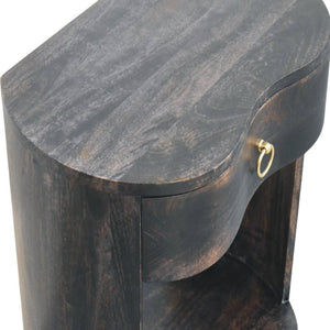 Monroe Bedside Table | Solid Mango Wood | Rounded Design | Modern Bedroom Storage