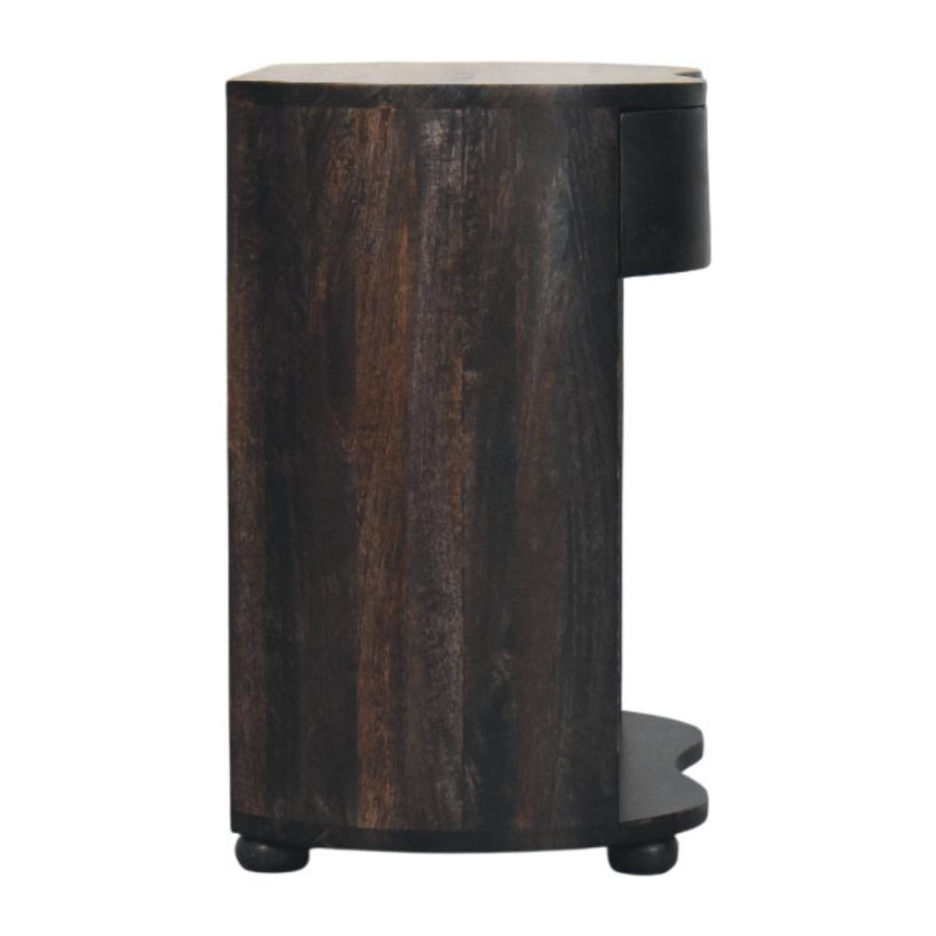 Monroe Bedside Table | Solid Mango Wood | Rounded Design | Modern Bedroom Storage