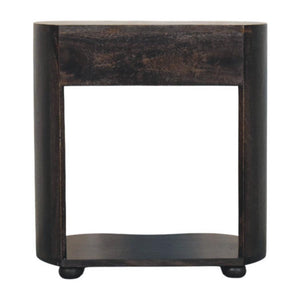 Monroe Bedside Table | Solid Mango Wood | Rounded Design | Modern Bedroom Storage