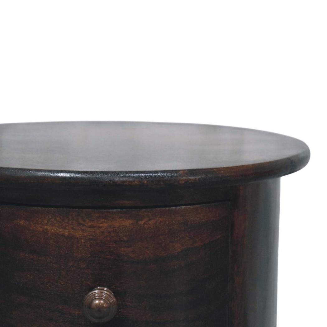 Monterey Drum Chest | Solid Mango Wood | Three Drawers | California Walnut Finish
