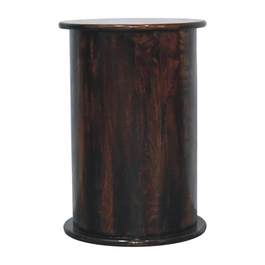 Monterey Drum Chest | Solid Mango Wood | Three Drawers | California Walnut Finish