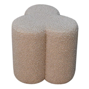 Mud Bouclé Clover Footstool | Sculptural Upholstered Stool | Soft Textured Accent